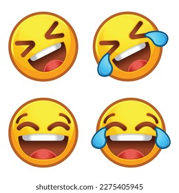 Rolling on the Floor Laughing. ROFL emoji, funny to tears emoticon 3D stylized vector icon