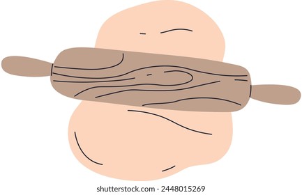 Rolling Out The Dough Vector Illustration