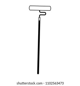 rolling paint brush in black and white
