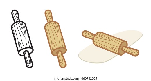 Rolling Pin bakery cooking vector illustration wallpaper background