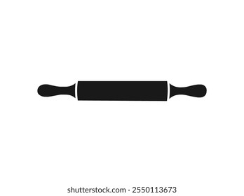 Rolling pin en Ilustración vectorial de iconos de estilo de silueta simple negra. Vector aislado del icono del perno rodante. Ilustración vectorial del icono del Vector aislada en el fondo blanco. EPS 10.