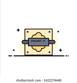 Rolling, Pin, Bread, Kitchen  Business Flat Line Filled Icon Vector Banner Template