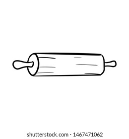 rolling pin cartoon doodle icon vector hand drawing 