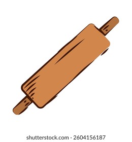 Rolling pin cartoon icon. Vector