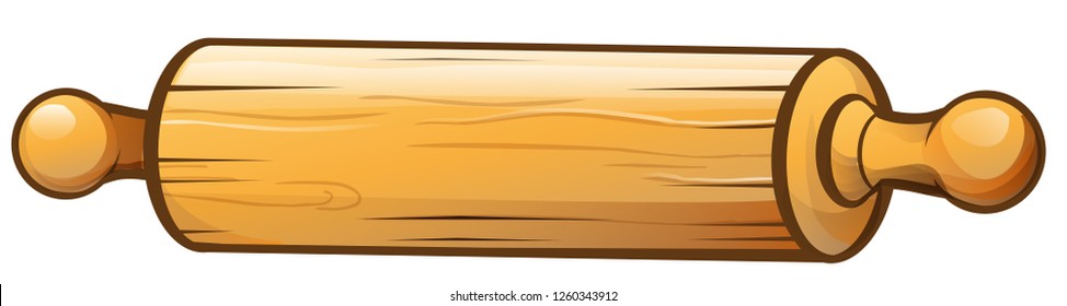 rolling pin cartoon isolated on white background