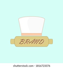 Rolling pin and chef hat logo for bakery