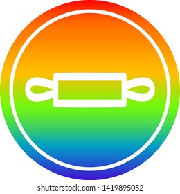 rolling pin circular icon with rainbow gradient finish