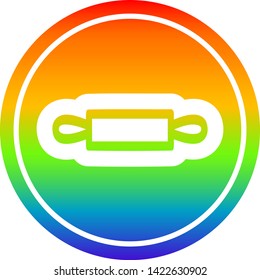 rolling pin circular icon with rainbow gradient finish
