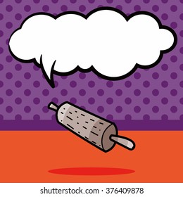 rolling pin color doodle, speech bubble