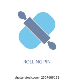 Symbol für die Linie des Rollstiftkonzepts. Einfache Elementgrafik. Design des Rollstiftkonzepts für die Umrisssymbole.