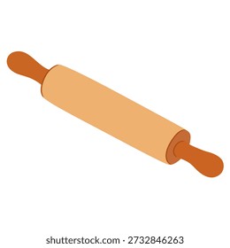 Rolling pin en estilo plano lindo para el tema de hornear. Perfecto para iconos de cocina, gráficos de hornear y diseños de cocina.