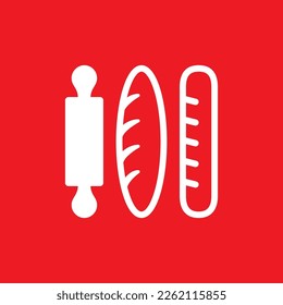 Icono de rodillo y masa, recursos gráficos comunes, ilustración vectorial.