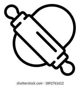 Rolling pin for dough icon. Outline rolling pin for dough vector icon for web design isolated on white background