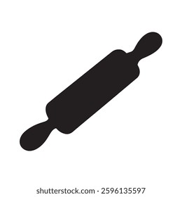 Rolling pin dough icon silhouette vector illustration design on white background
