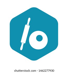 Rolling pin and dough icon. Simple illustration of rolling pin and dough vector icon for web