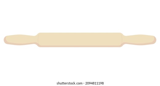 Rolling pin for rolling dough, wooden and plastic rolling pin in a flat style isolated on a white background. Vector illustration