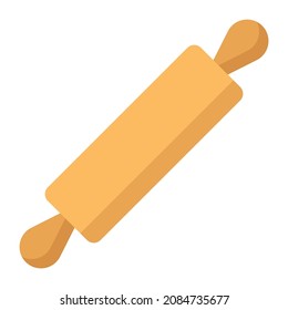 rolling pin flat clipart vector illustration