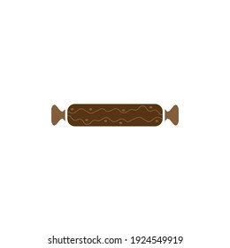 Rolling pin flat icon. Wood kitchen equipment symbol logo design element