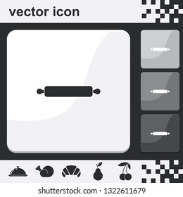 Rolling pin flat set of buttons vector icon.