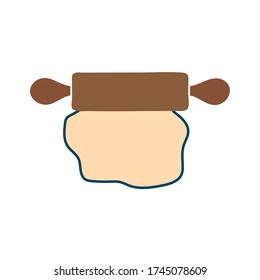 rolling pin flat style icon design, Cook kitchen eat and food theme Vector illustration