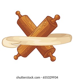 Rolling pin for flour dough vector