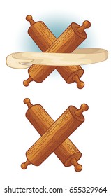 Rolling pin for flour dough vector