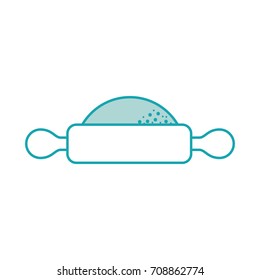 rolling pin and flour preparation kitchen icons