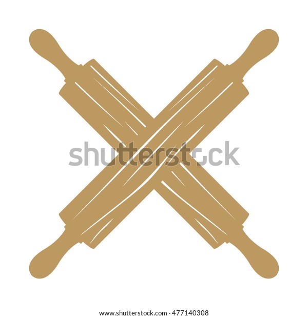 Rolling Pin Food Monochrome Vector Illustration Stock Vector (Royalty Free) 477140308 Shutterstock
