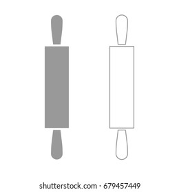 Rolling pin grey set  icon .