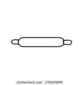Rolling pin, hand drawn doodle sketch, sign and symbols black and white vector illustration.