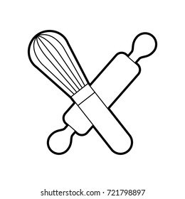 rolling pin and hand mixer tool kitchen cook