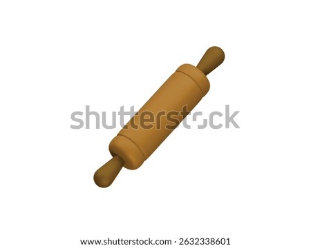  rolling pin icon 3d illustration render