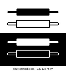 Rolling pin icon. Attribute for rolling dough. Cook's kitchen tool.