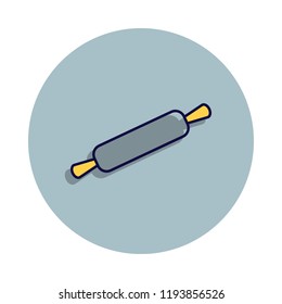 rolling pin icon in badge style. One of web collection icon can be used for UI, UX
