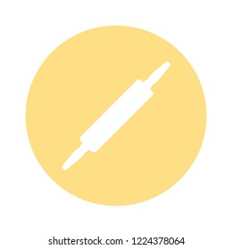 Rolling pin icon in badge style. Kitchen tools, utensil icon can be used for UI, UX on white background