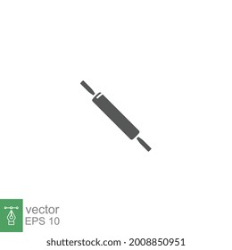 rolling pin icon, baker icon. dough flour Wooden rolling pin plunger. Kitchen appliance utensil symbol for cooking food and bakery. Solid style vector illustration design on white background EPS 10