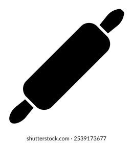  Rolling pin icon ,bakery black illustration