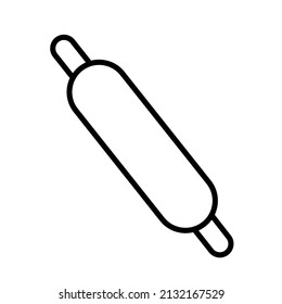 Rollpinsymbol Schwarze, einfache Vektorgrafik Lineares Logo Contour einzelne Vektorgrafik auf weißem Hintergrund