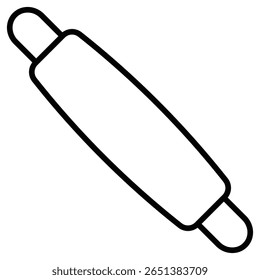 rollendes Stift-Symbol Schwarz-Weiß Umriss flache Zeichen Vektor