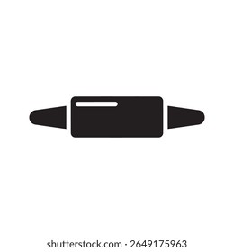 Rolling pin icon a classic kitchen utensil for baking and dough preparation used for flattening pastry and bread in a bakery or home kitchen vector solid glyph icon