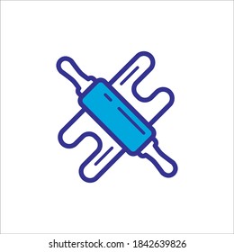 rolling pin icon color style design