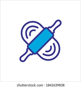 rolling pin icon color style design