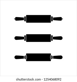 Rolling Pin Icon, Dough Rolling Equipment Vector Art Illustration