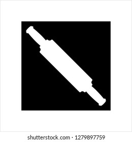 Rolling Pin Icon, Dough Rolling Equipment Vector Art Illustration