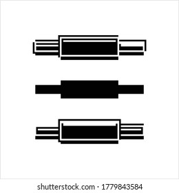 Rolling Pin Icon, Dough Rolling Equipment Vector Art Illustration