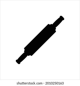 Rolling Pin Icon, Dough Rolling Equipment Vector Art Illustration