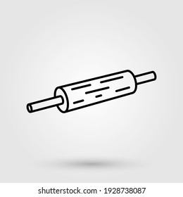 Rolling pin icon. Dough rolling utensil symbol.