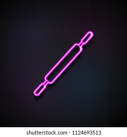 rolling pin icon. Element of Bakery shop icons for mobile concept and web apps. Neon rolling pin icon can be used for web and mobile apps on dark gradient background