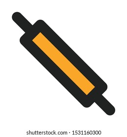 Rolling pin icon in filled outline style