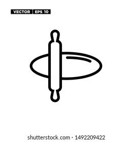 Rolling pin icon flat style